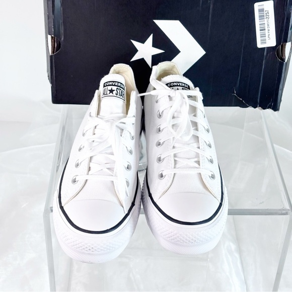 Converse Women's CTAS Lift Platform Canvas Low Top, White/Black/White, Size 9.5 - Picture 6 of 10